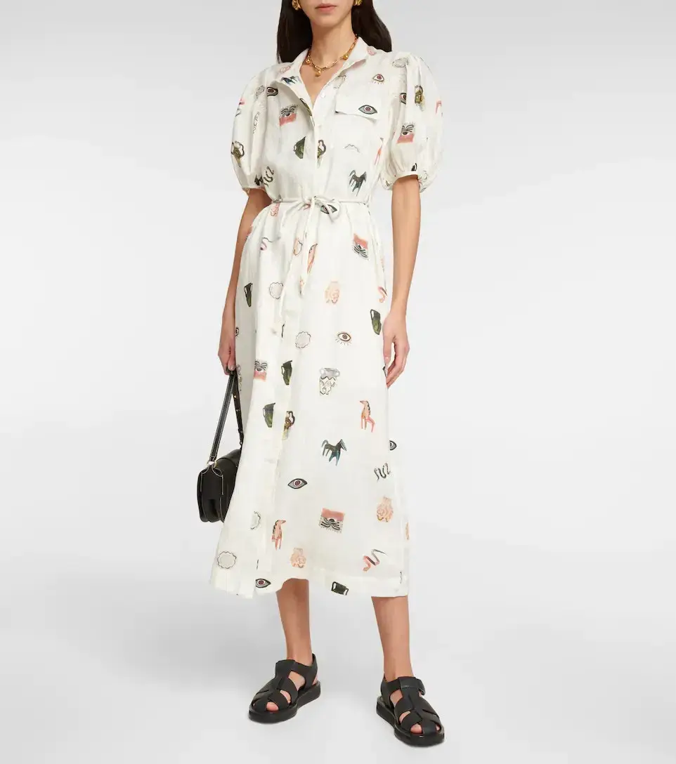 Alemais Hera Midi Shirt Dress Print Size 14 - Image 1