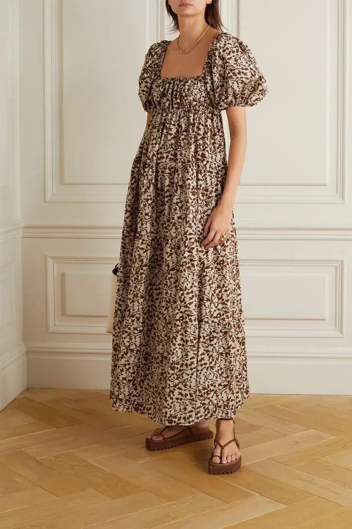 Mattaeu Cotton Poplin Maxi Dress  Floral Size 14 - Image 1