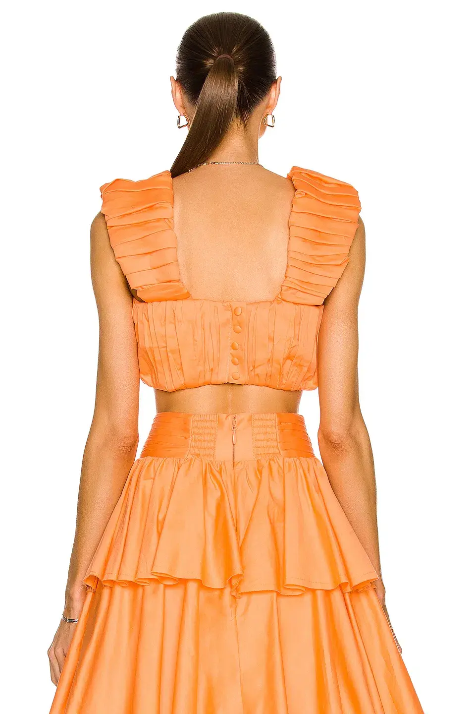 Aje Medina Ruched Cropped Top  Mandarin Size 10 - Image 3