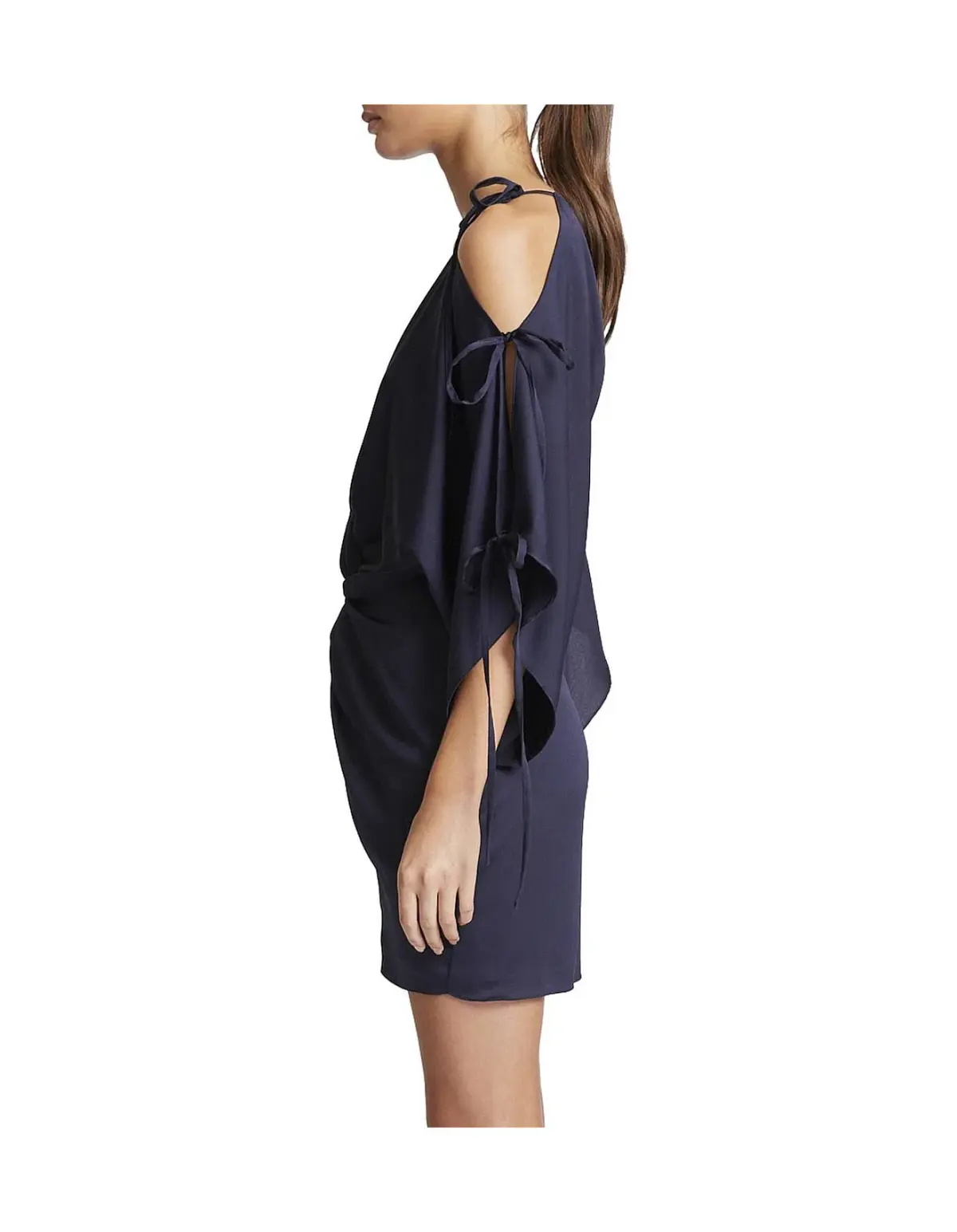 Shona Joy Calypso Twist Kimono Mini Dress Navy Blue Size 6 - Image 4