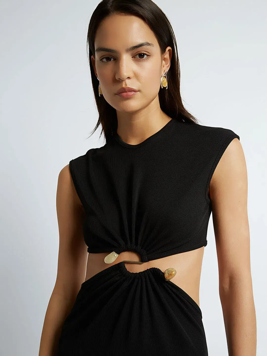 Christopher Esber Distorted Split Quartz Dress Black Size 8 - Image 2