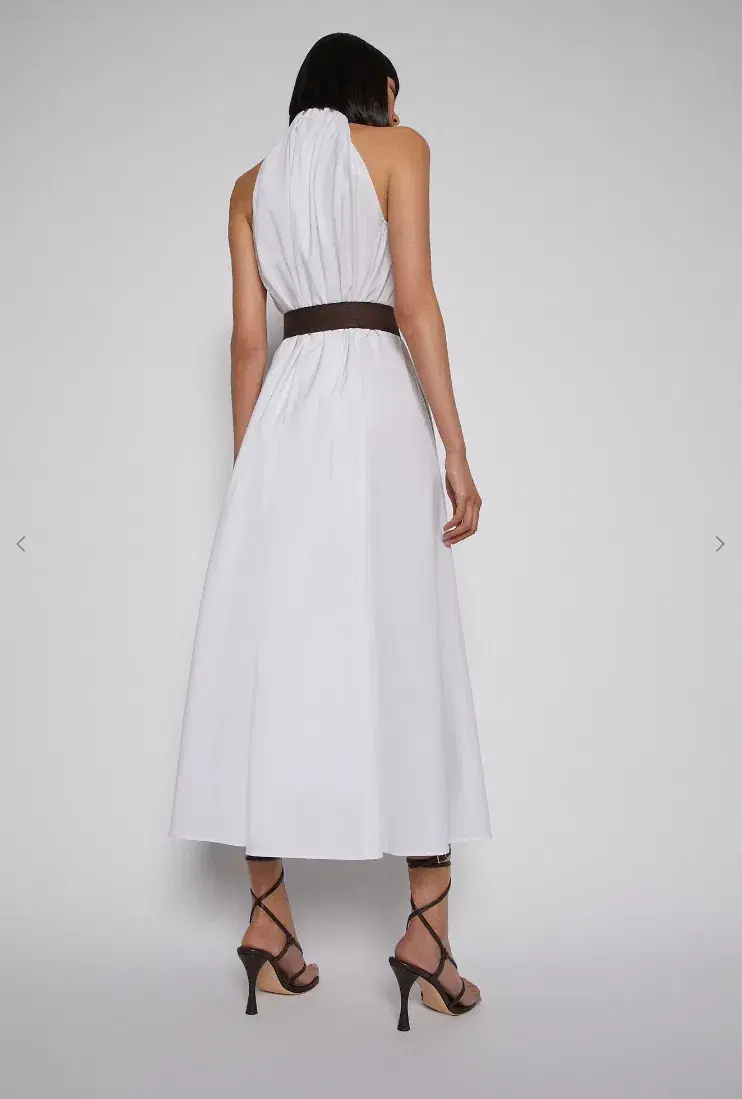 Scanlan Theodore Cotton Strapping Halter Neck Dress White Size 6 - Image 3