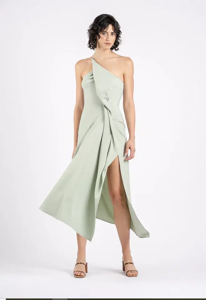 One Fell Swoop Iris Midi Dress Mint Pastel Size 10 for rent on The Volte - main image