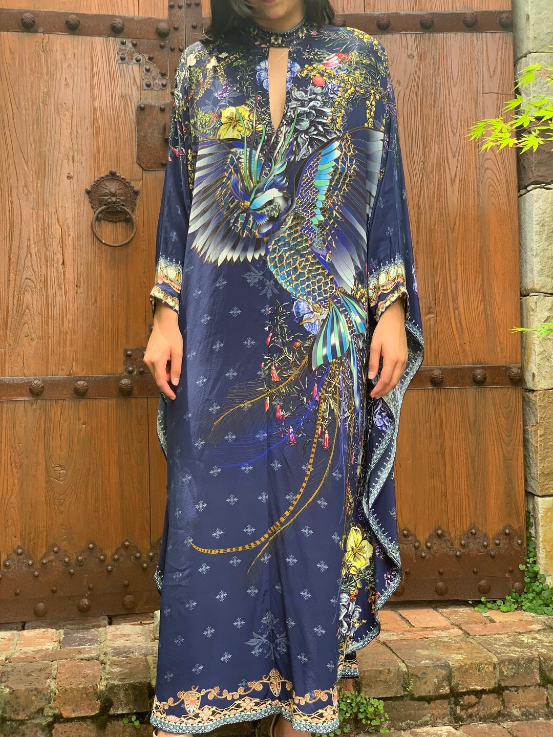 Camilla Southern twilight kaftan w high collar size 16 for rent on The Volte - main image