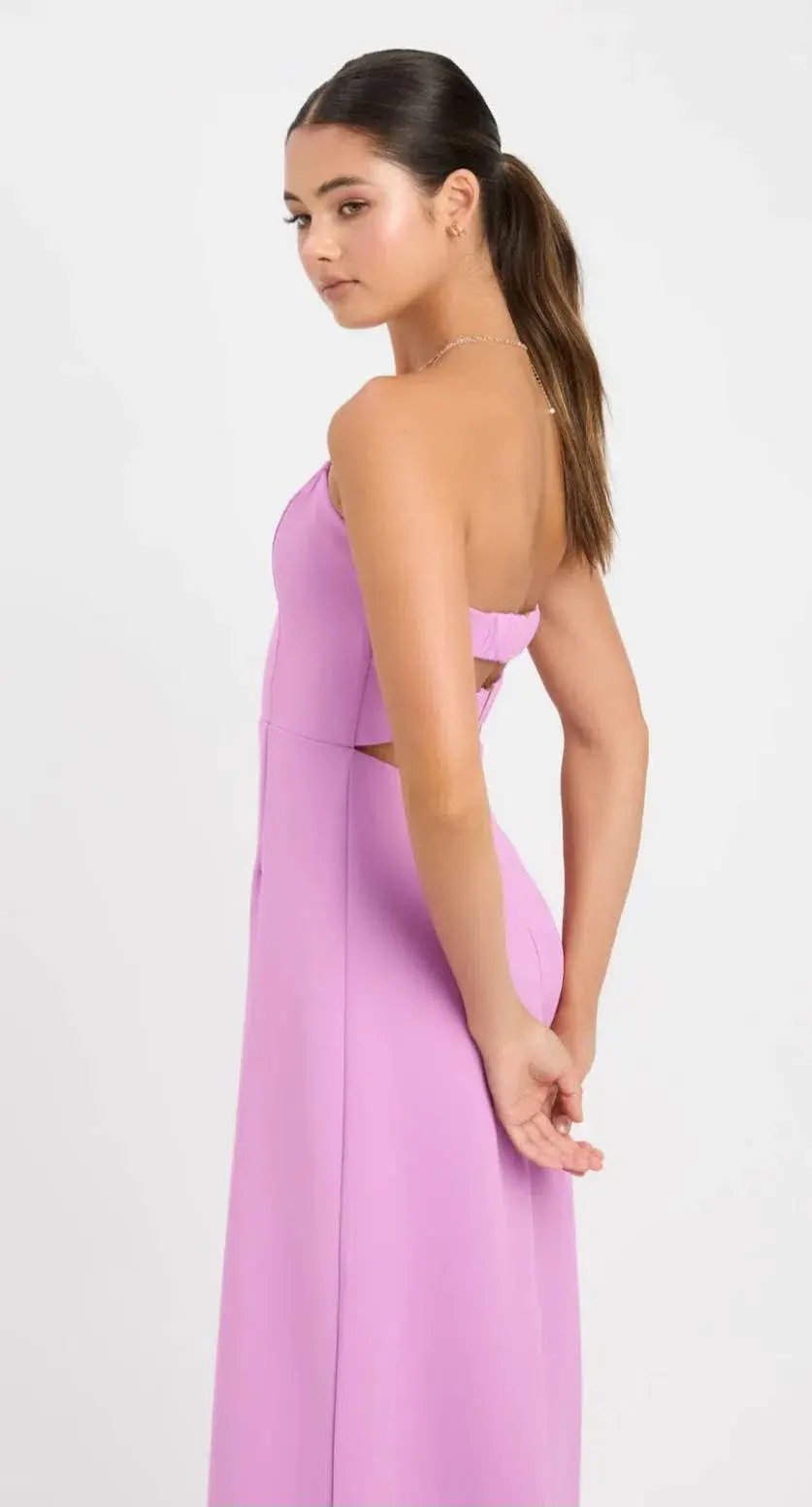 Kookai Alpha Strapless Midi Dress in Violet Size 36 / Au 8 for rent on The Volte - main image