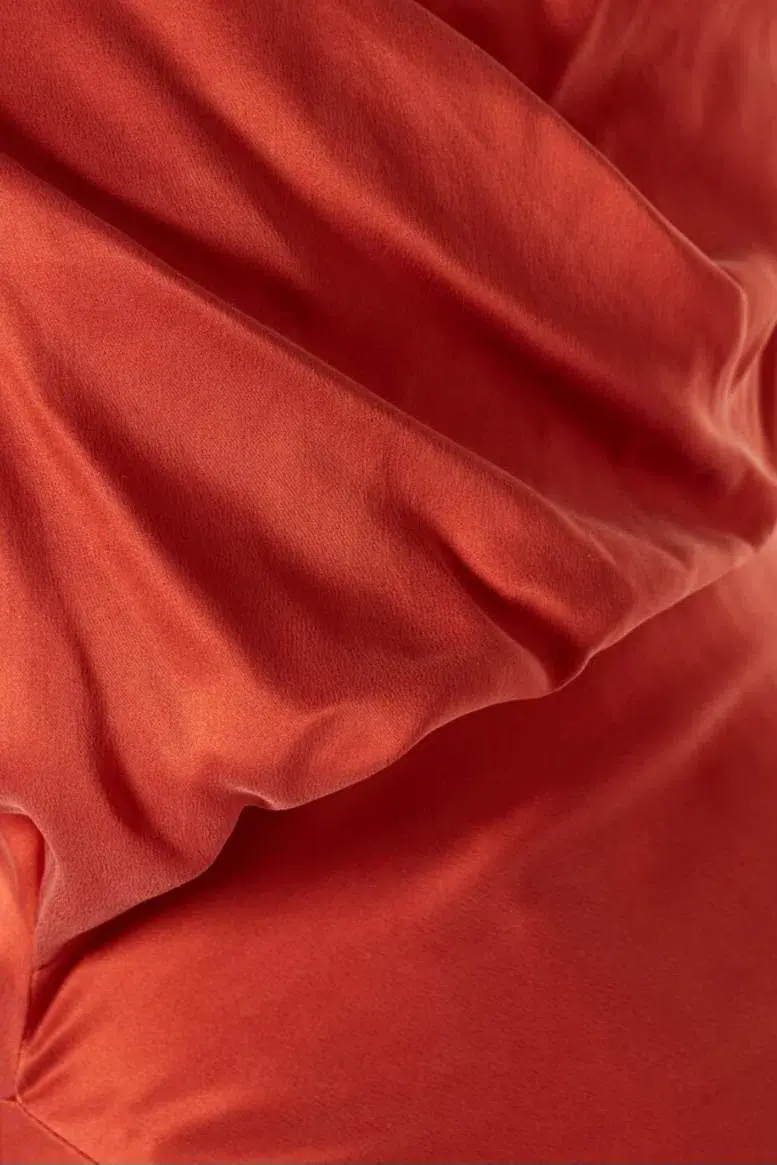 One Fell Swoop Muse Asymmetric Midi Dress in Burnt Orange Size 6 for rent on The Volte - main image