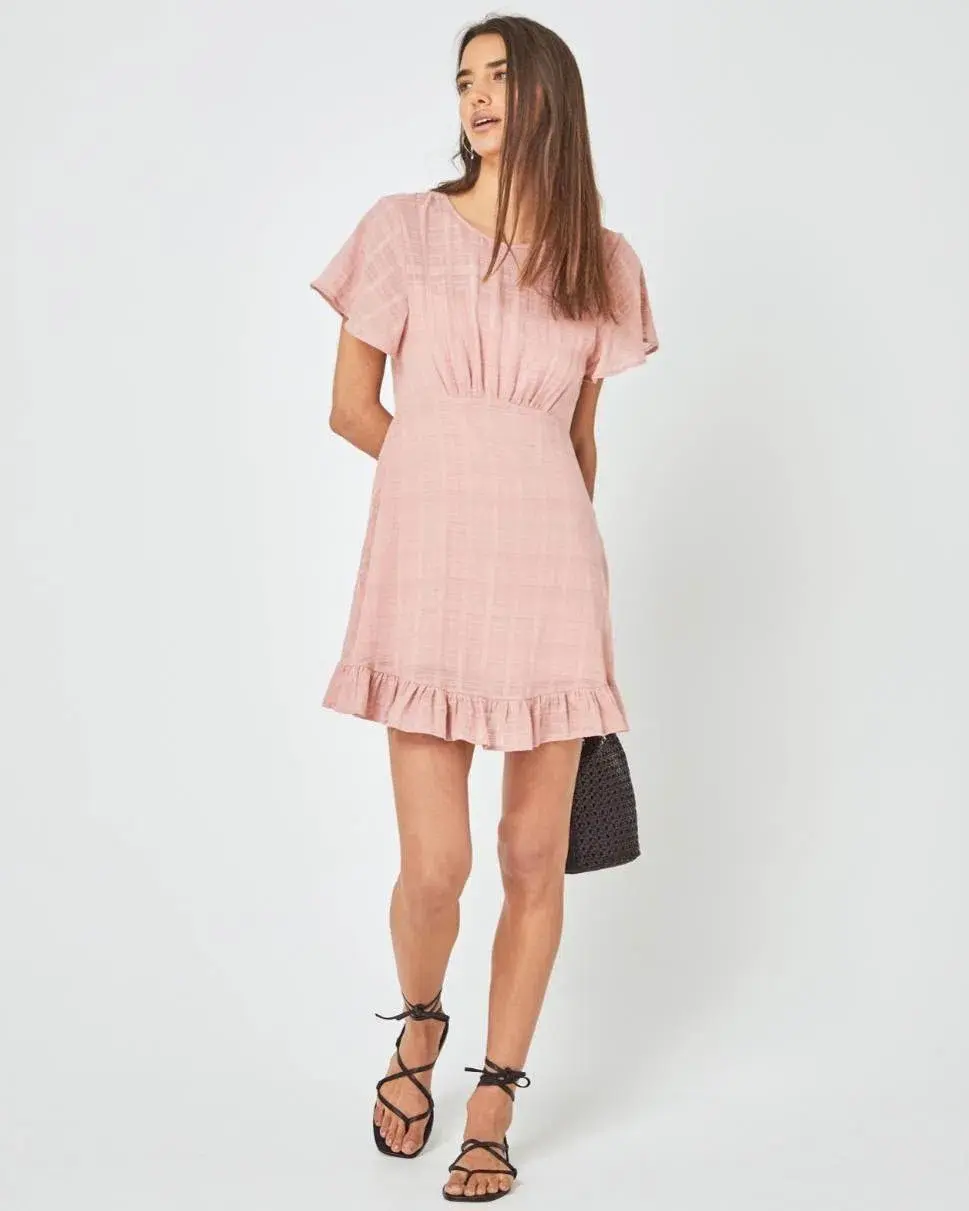 Auguste The Label Pia Mini Dress Pink Size 6 for rent on The Volte - main image