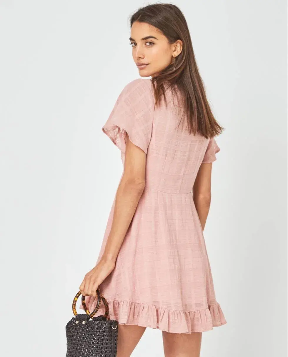 Auguste The Label Pia Mini Dress Pink Size 6 for rent on The Volte - main image