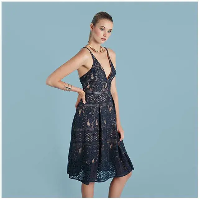 Pilgrim Lynda Dress Navy Size 10 - Image 1