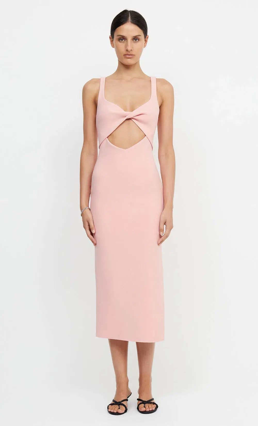 Bec & Bridge Joelle Cut Out Detail Midi Dress in Guava Pink Size 6 - Image 2