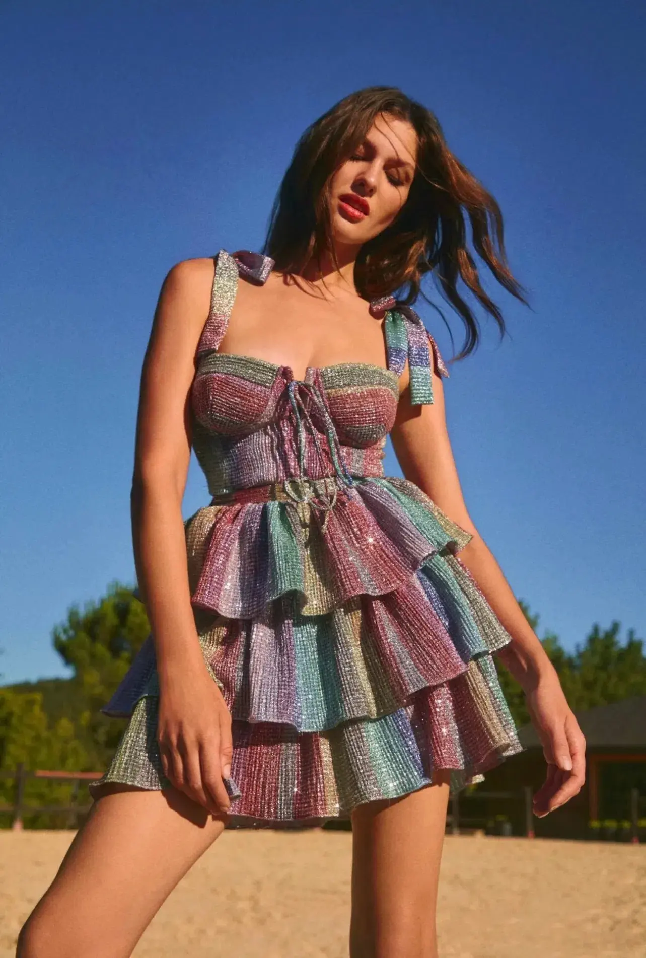 THE NEW ARRIVALS by İlkyaz Özel Lily Rose in Rainbow Waves Size 12/L - Image 1