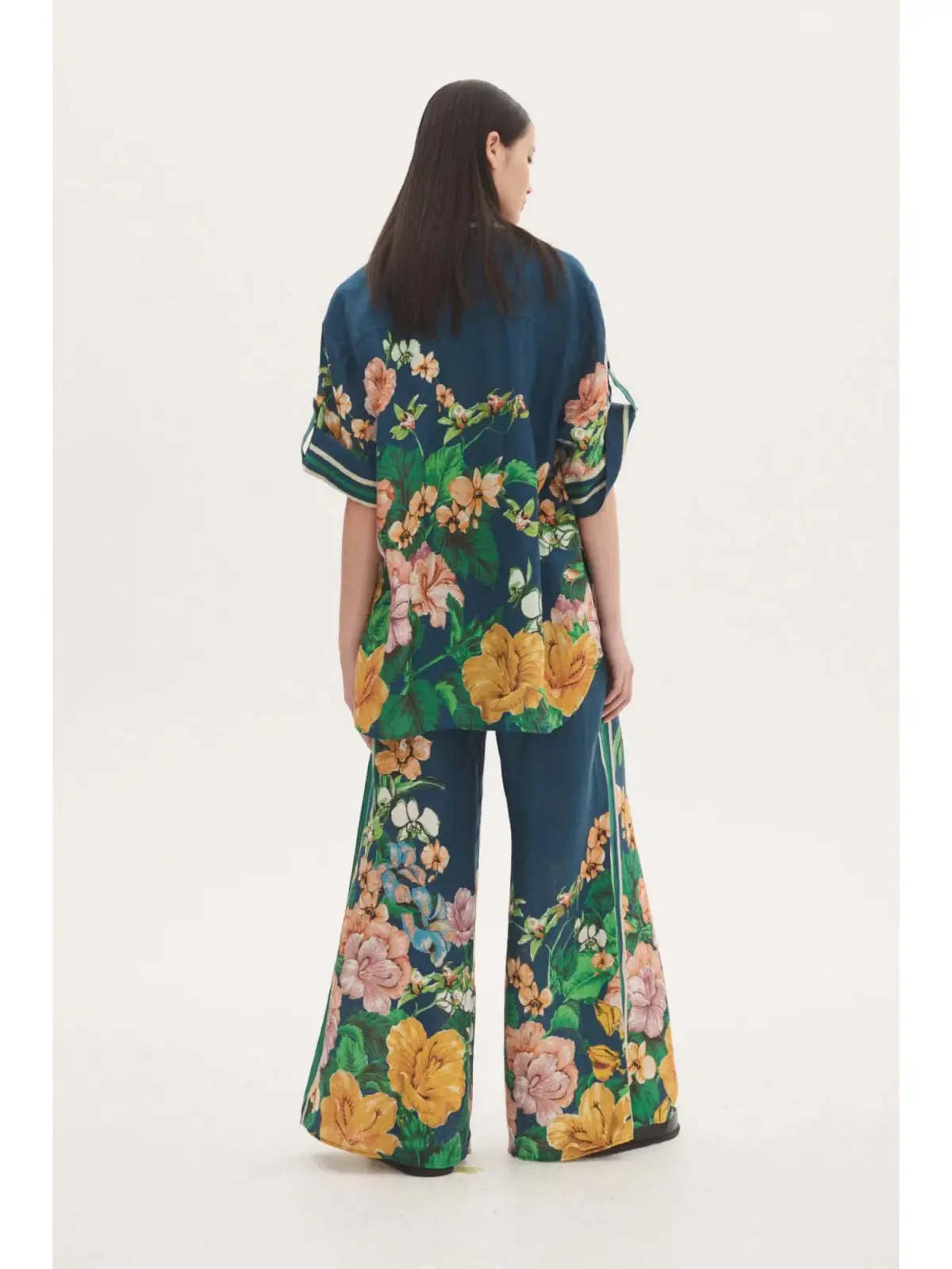 Alemais Lyla Linen Pant and Shirt Set Floral Size AU 6 - Image 2