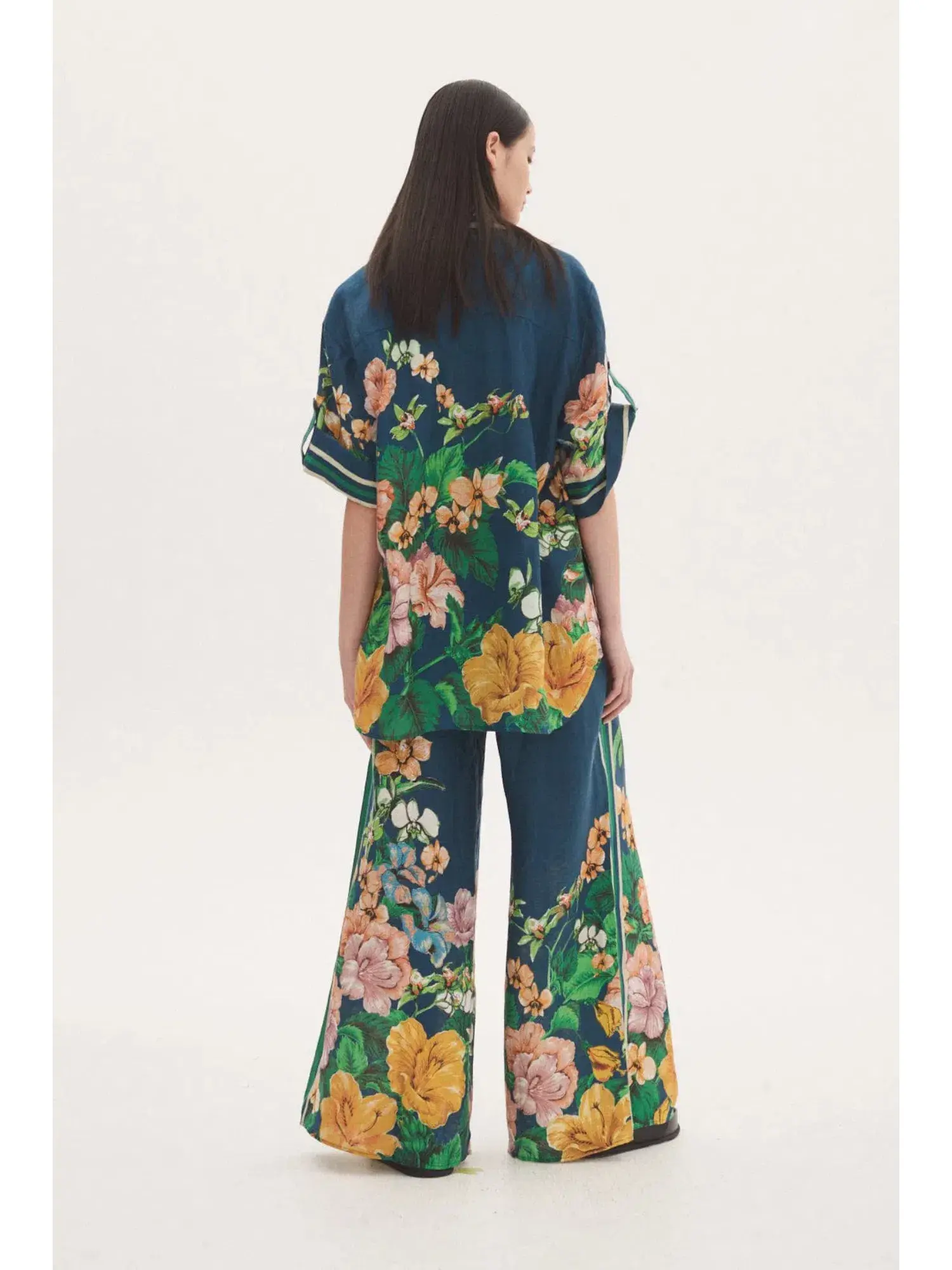 Alemais Lyla Linen Pant and Shirt Set Floral Size AU 6 - Image 2