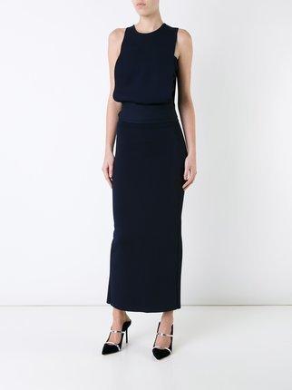 ScanlandTheodore Draped Crepe knit dress. -  Navy - Image 2