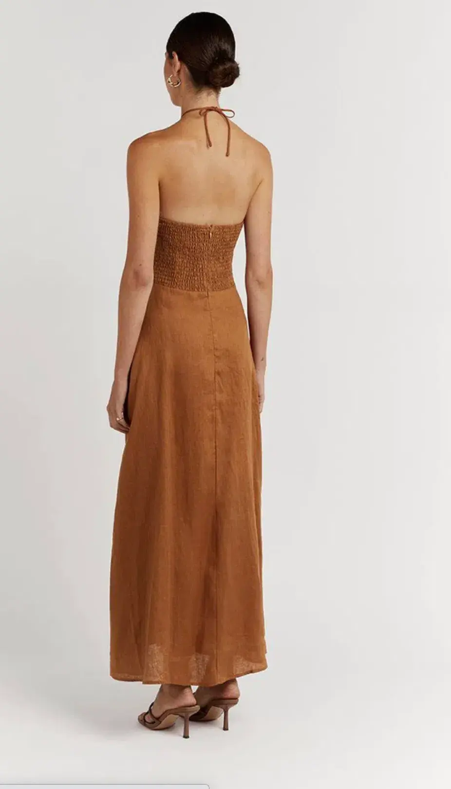Dissh Flow Spice Halter Midi Dress Brown Size 10 - Image 3
