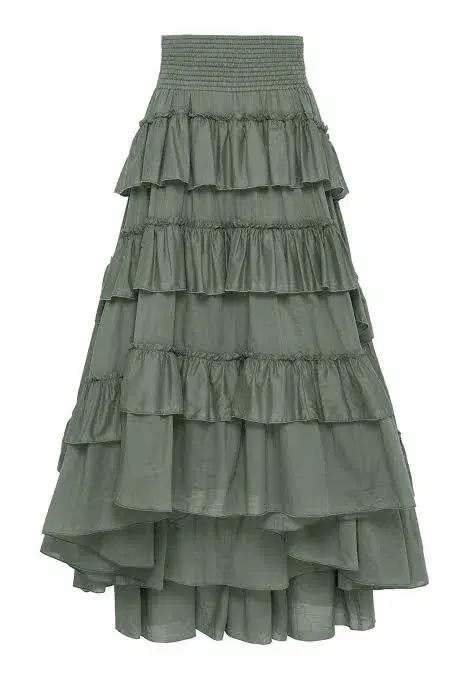 Aje Mimosa El Paso Tiered Maxi Skirt Green Size 8 - Image 4