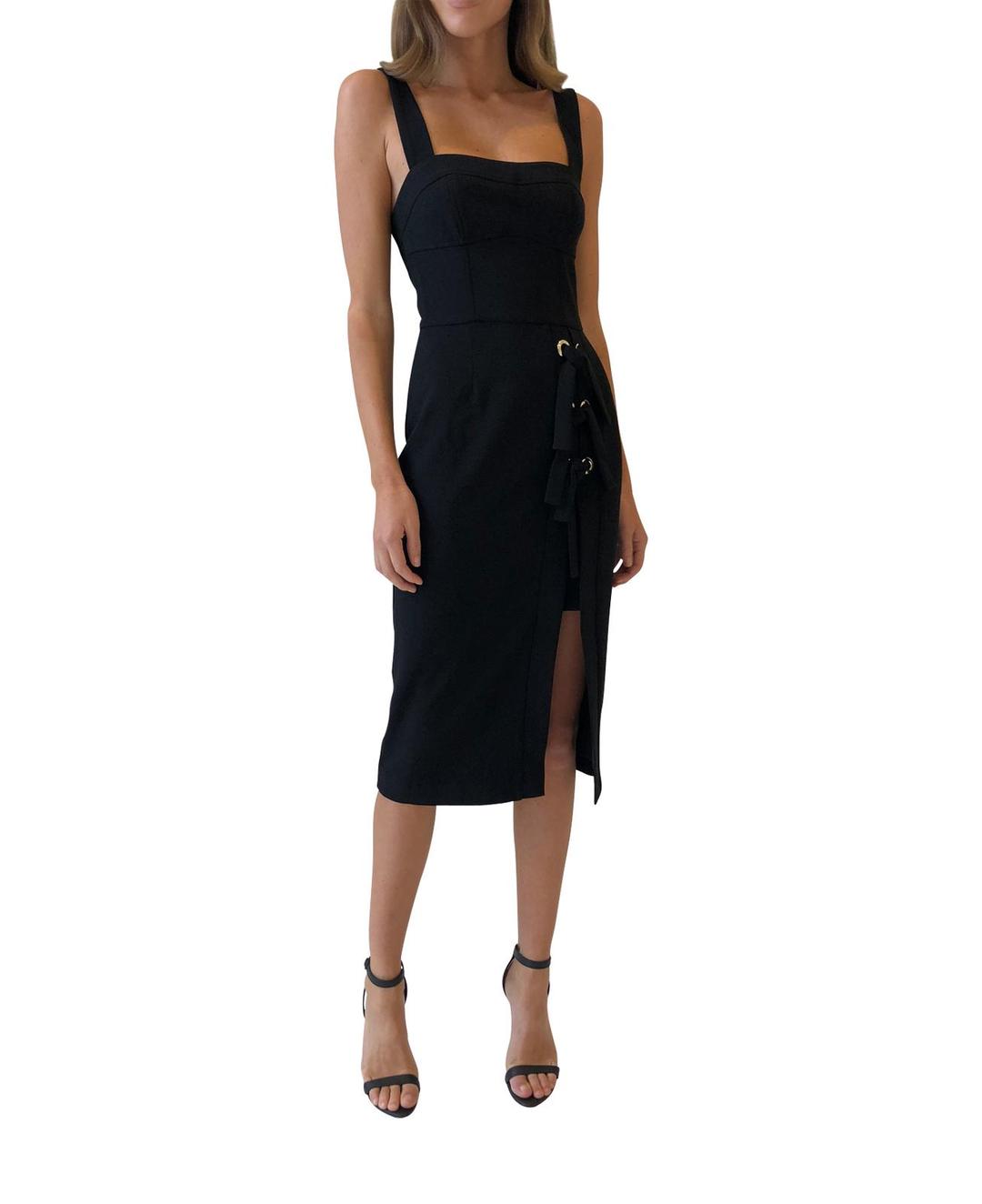 Rebecca Vallance Celestina Tie Dress in Black size 8 for rent on The Volte - main image