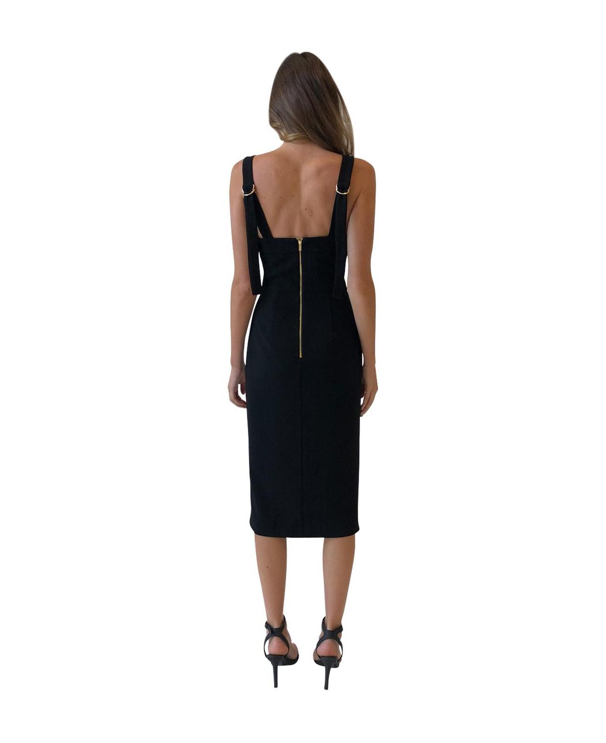 Rebecca Vallance Celestina Tie Dress in Black size 8 - Image 4