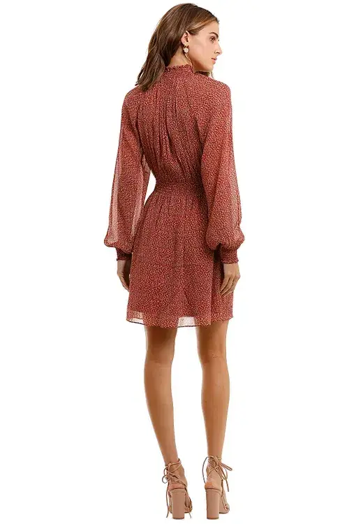 Saba Filigree Silk Mini Dress in Rust in Size 10 - Image 3