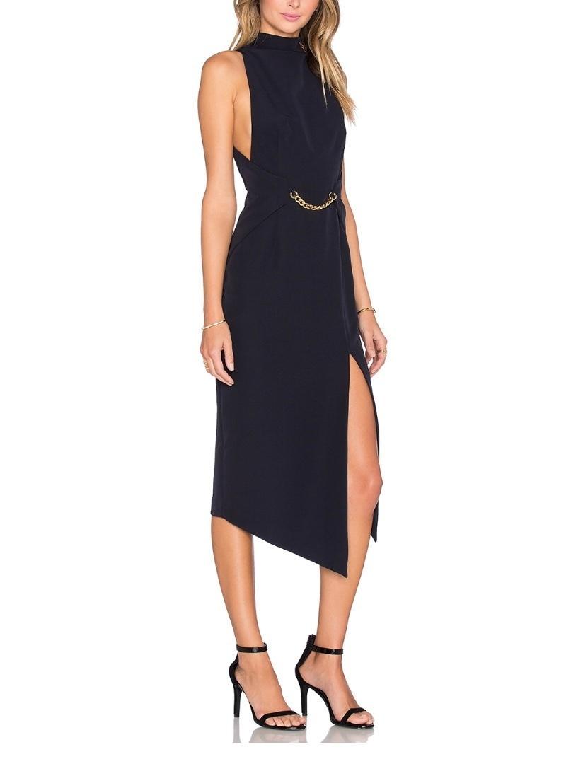 Shona Joy Admiral High Neck Dress in Navy size 6 for rent on The Volte - main image