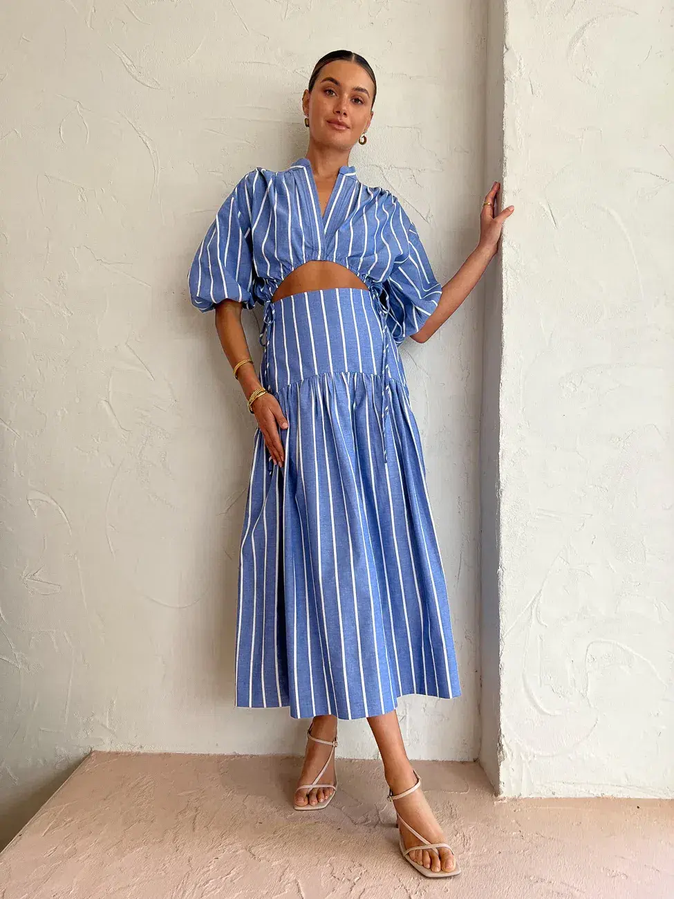 Shona Joy Deconstructed Kimberly Midi Chambray Blue Size 8 for rent on The Volte - main image