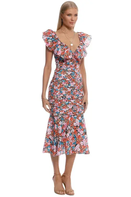 Talulah Cloud Nine Midi Dress in Floral Size 10 - Image 4