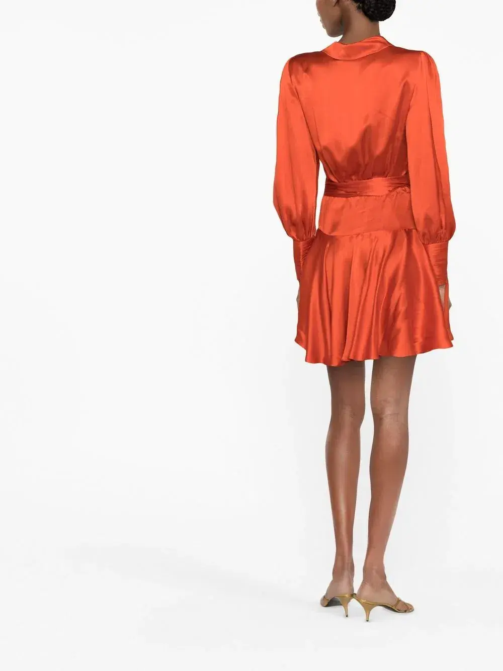 Zimmermann Silk-Satin Mini Wrap Dress Red Size 1 / AU 10 - Image 2