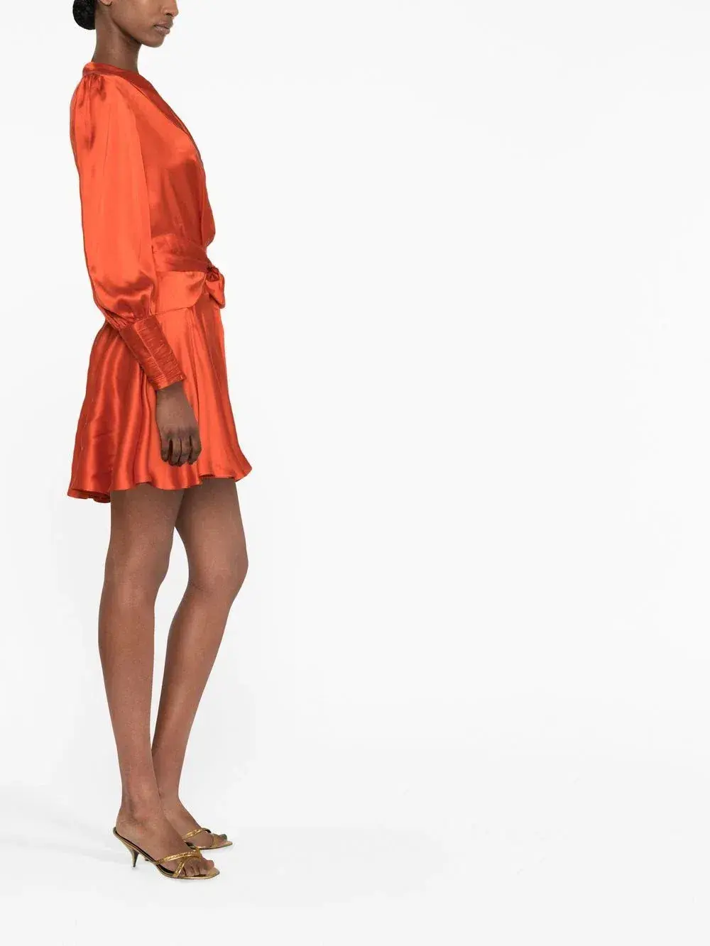 Zimmermann Silk-Satin Mini Wrap Dress Red Size 1 / AU 10 - Image 3