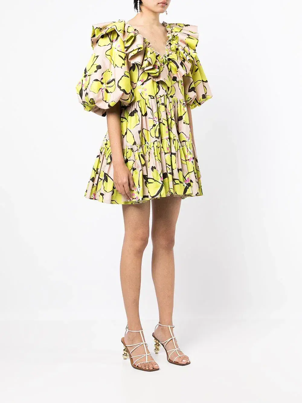 Aje Ruffle Mini Dress Print Size 8 - Image 2