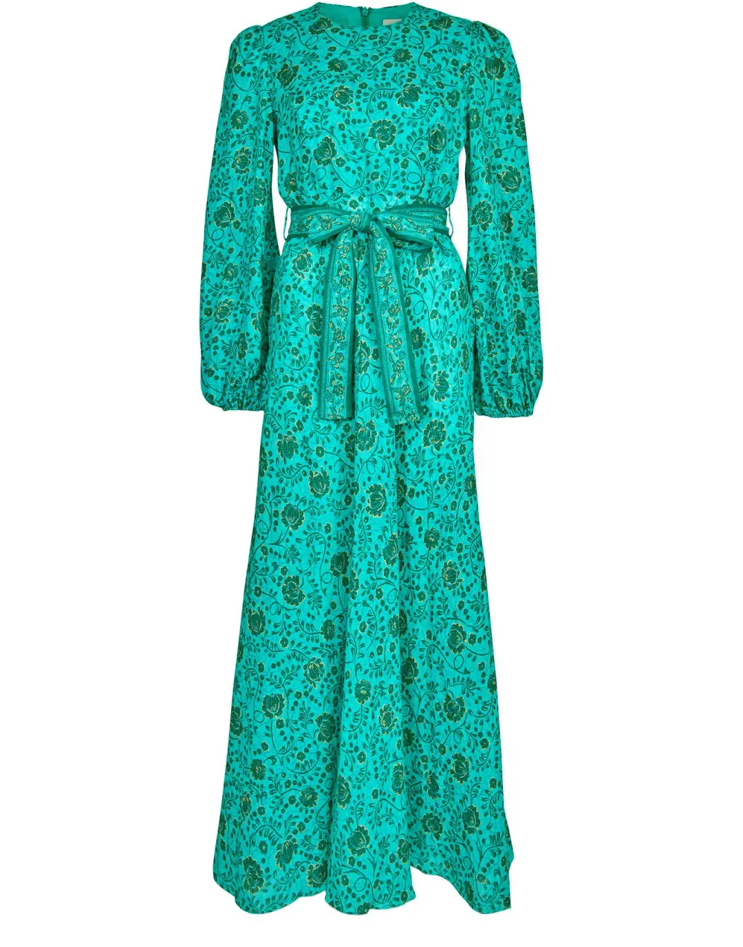 Zimmermann The Lulu High Neck Dress in Jade Floral Size 1 / Au 10 for rent on The Volte - main image