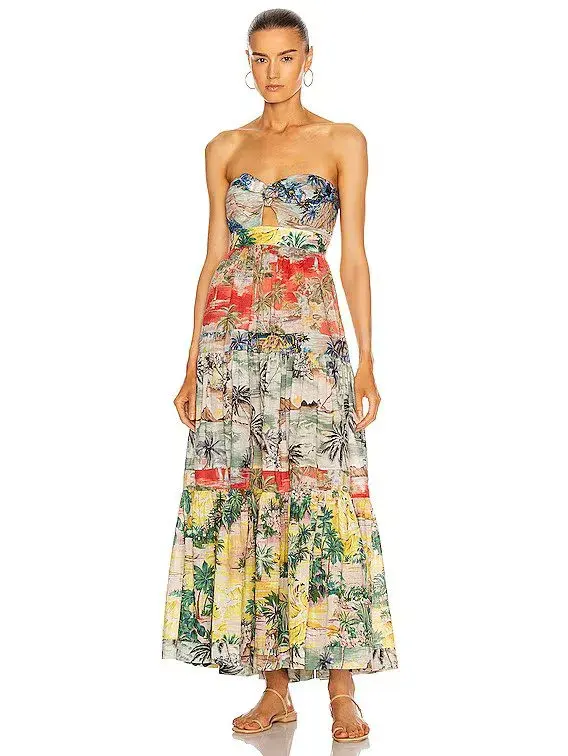 Zimmermann Juliette Tie Front Dress in Spliced Size 0/Au 8  - Image 3
