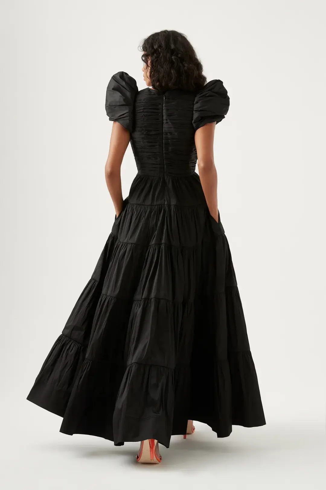 Aje Statuesque Tiered Gown Black Size 4 for rent on The Volte - main image