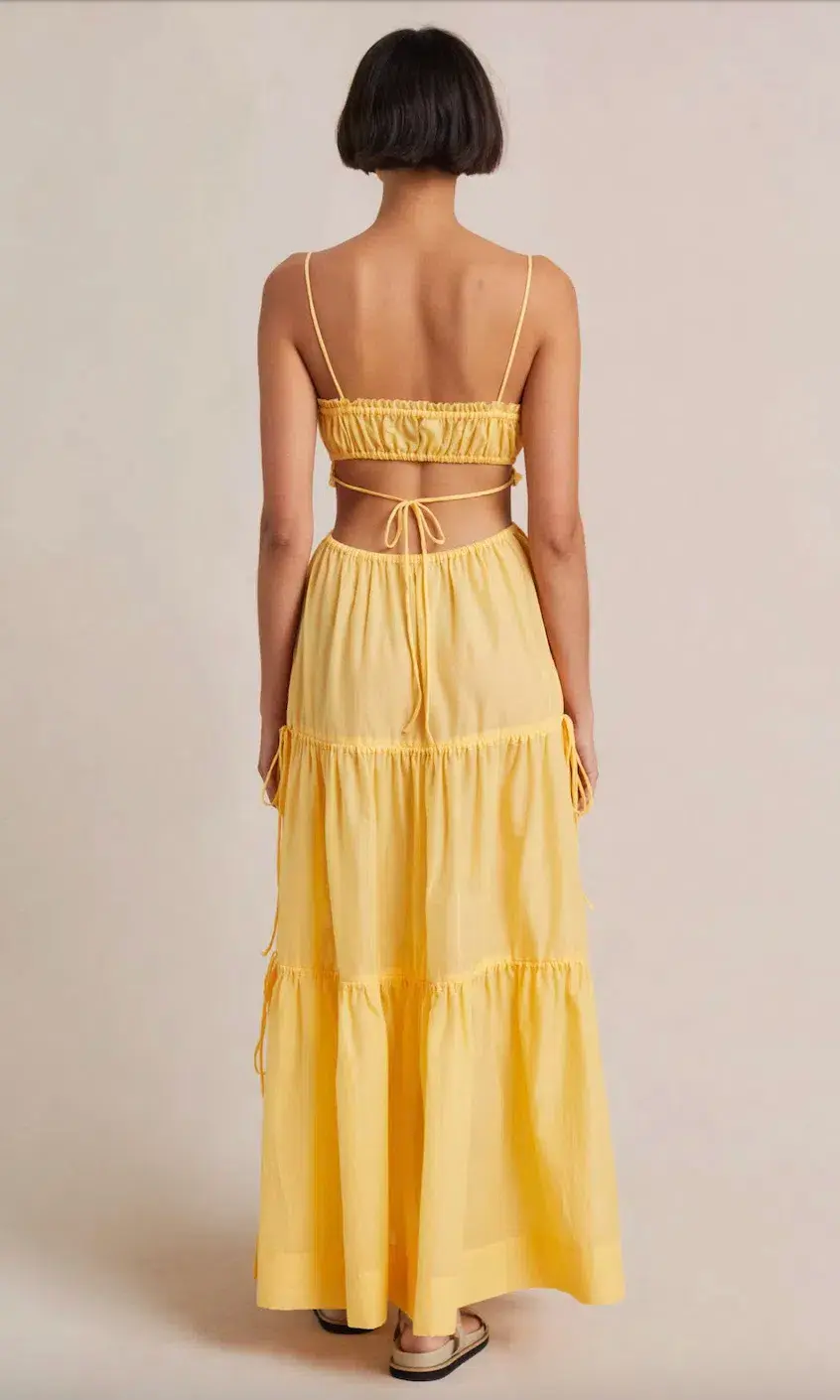 Bec & Bridge Alexandra Tie Maxi Dress Yellow Size 8  - Image 2