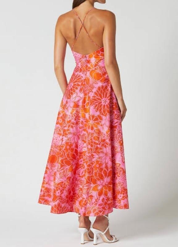 Scanlan Theodore cotton strappy midi tangerine size 12  - Image 3