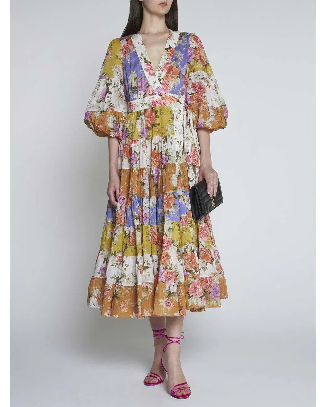Zimmermann The Pattie Wrap Midi Dress in Spliced Size 1/Au 10  - Image 1