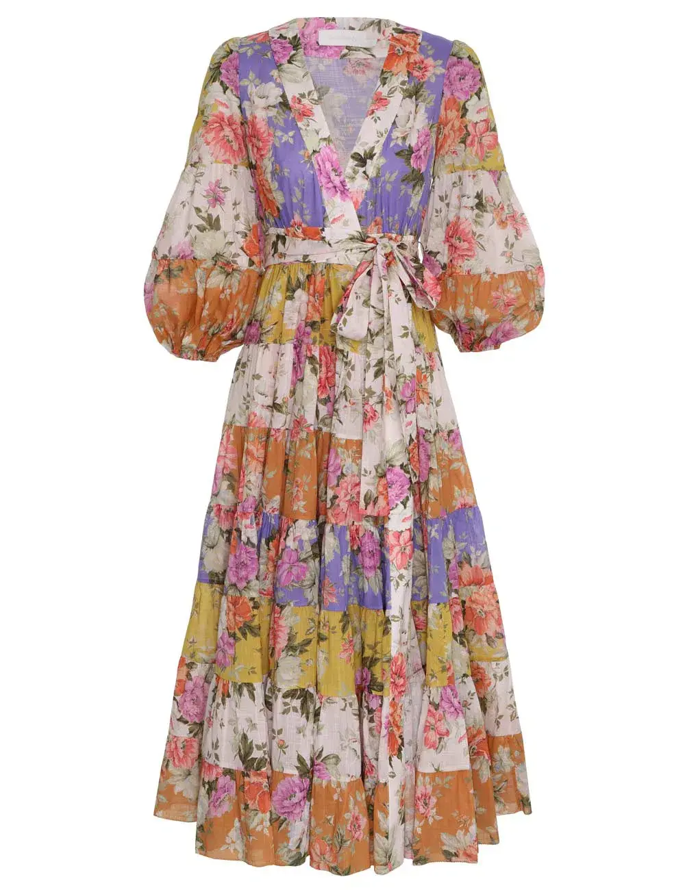 Zimmermann The Pattie Wrap Midi Dress in Spliced Size 1/Au 10  - Image 2