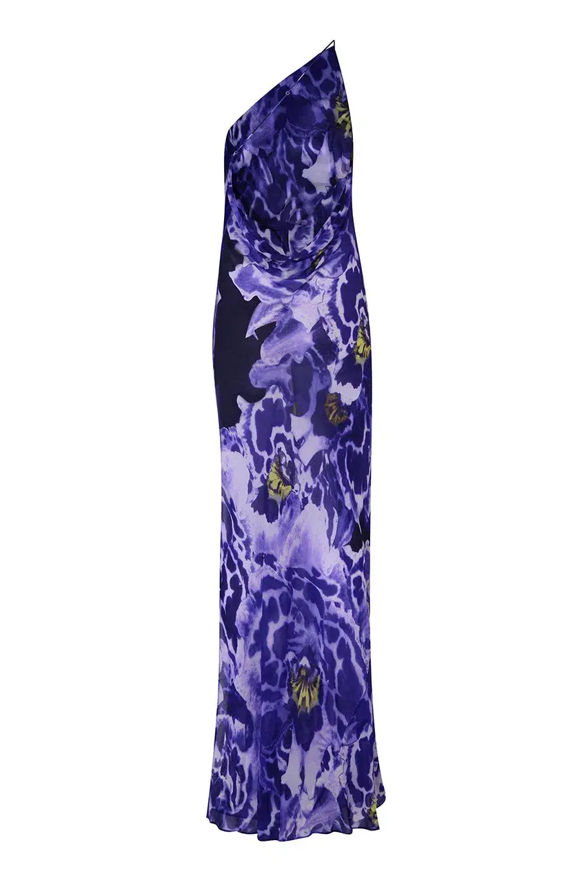 Rat & Boa Simonetta Maxi Dress Purple Orchid Print Size S/Au 8 - Image 3