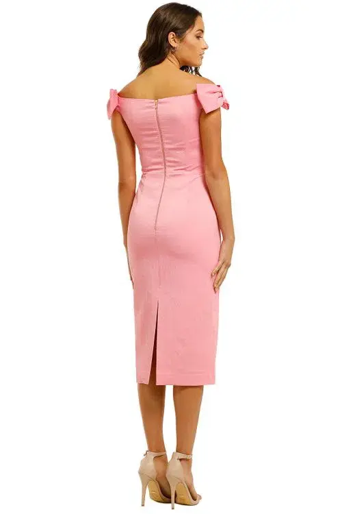 Rebecca Vallance Winslow Midi Dress in Pink in Size 10 for rent on The Volte - main image
