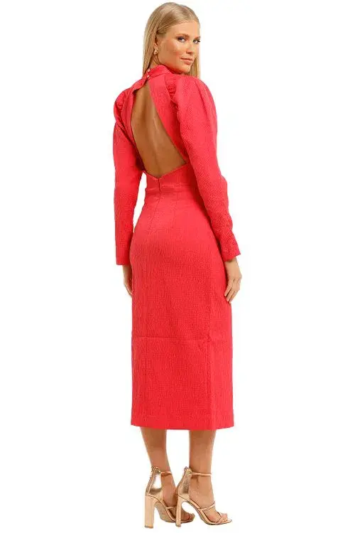 Rebecca Vallance Martini LS Midi Dress in Pink in Size 10 - Image 2
