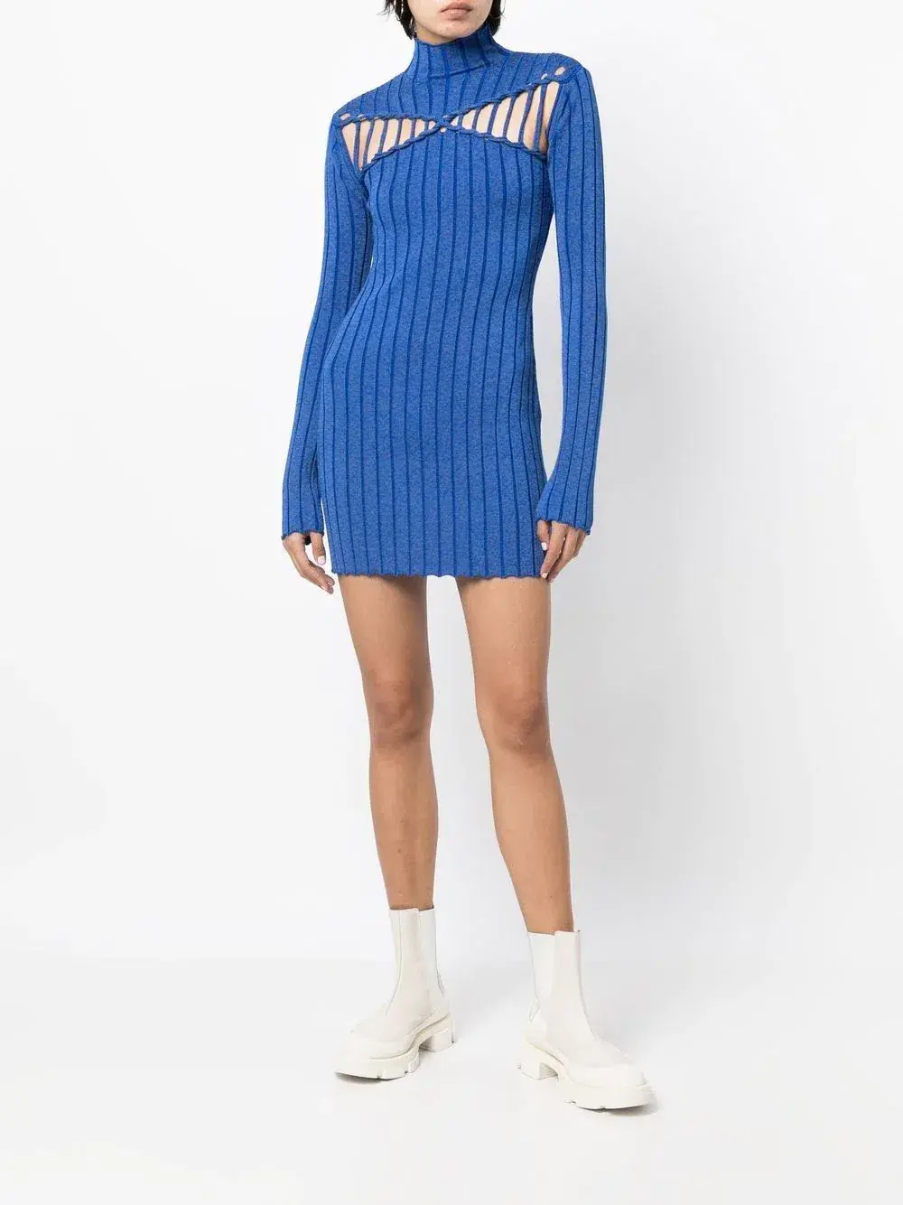 Dion Lee Braid Light Reflective Mini Dress Blue Size Xxs /Au 4  - Image 1