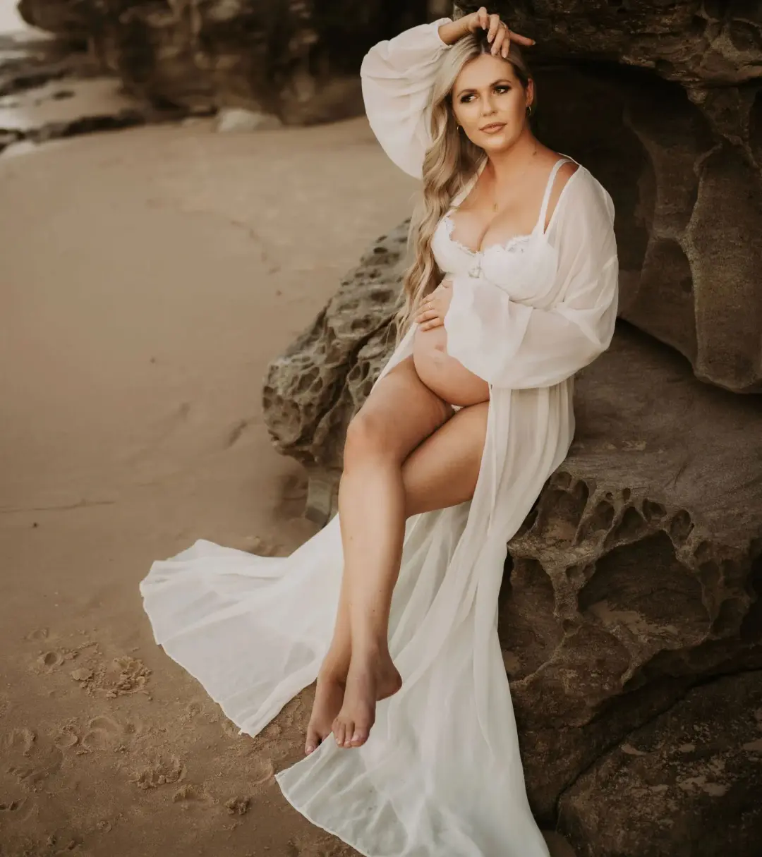 Robed.Co Sheer White Robe One Size for rent on The Volte - main image