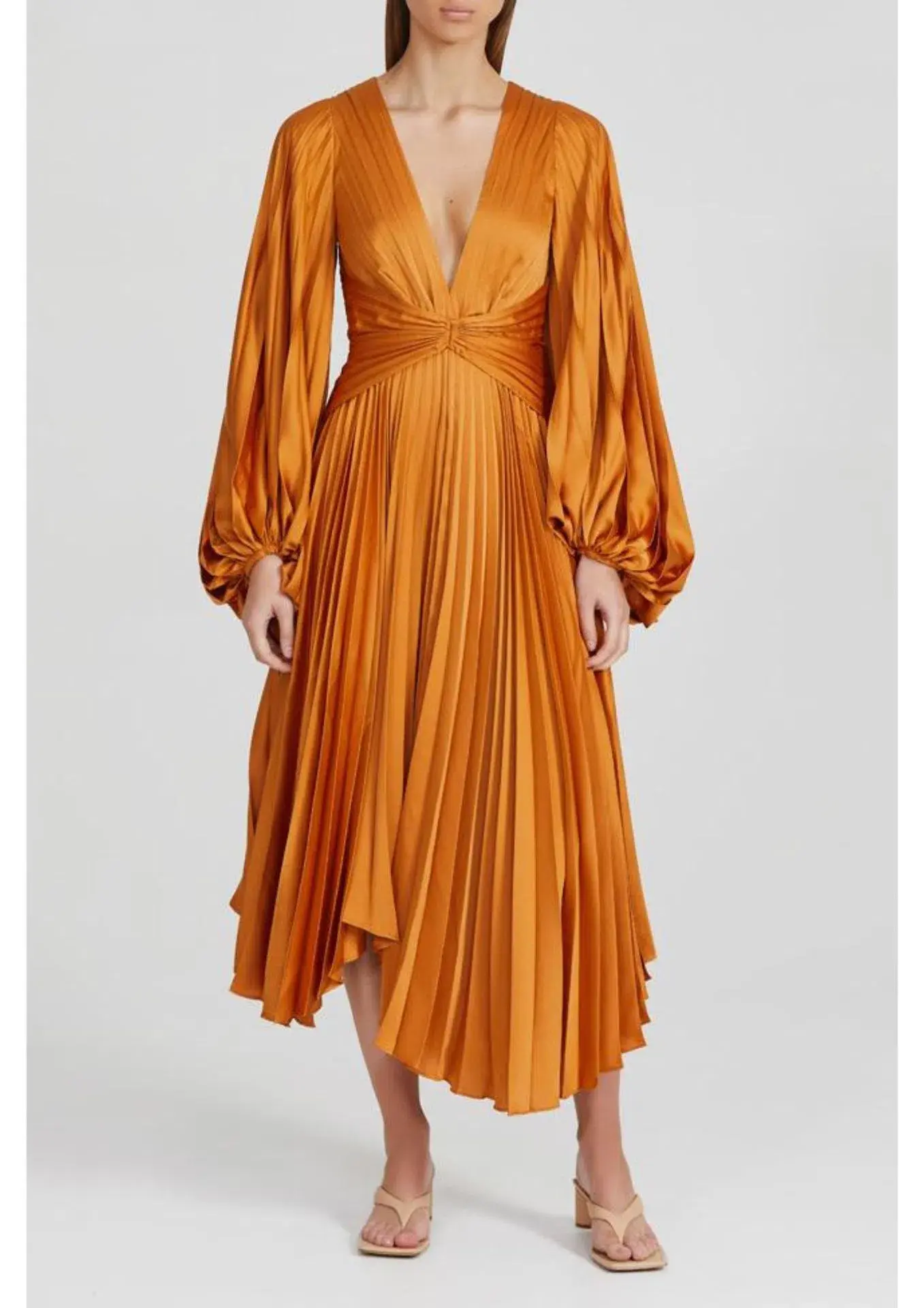 Acler Palms Midi Dress Turmeric Size 8 - Image 1