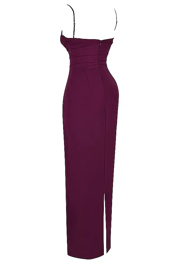 House of CB Lani Corset Maxi Dress Merlot Size S / Au 8 for rent on The Volte - main image
