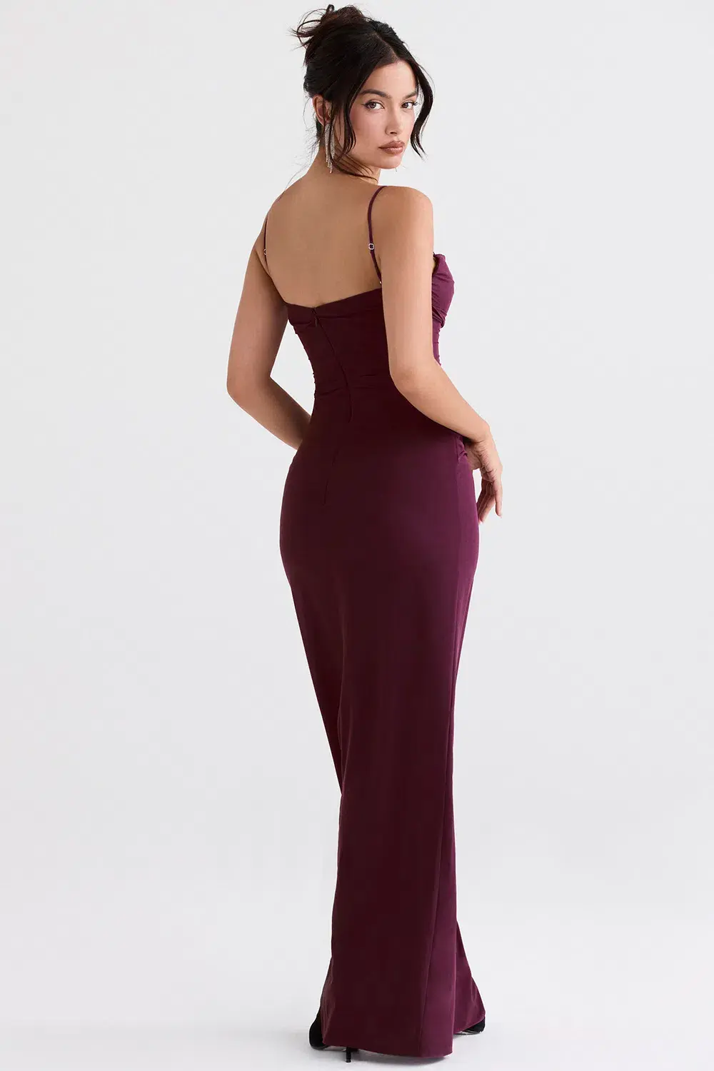 House of CB Lani Corset Maxi Dress Merlot Size S / Au 8 for rent on The Volte - main image
