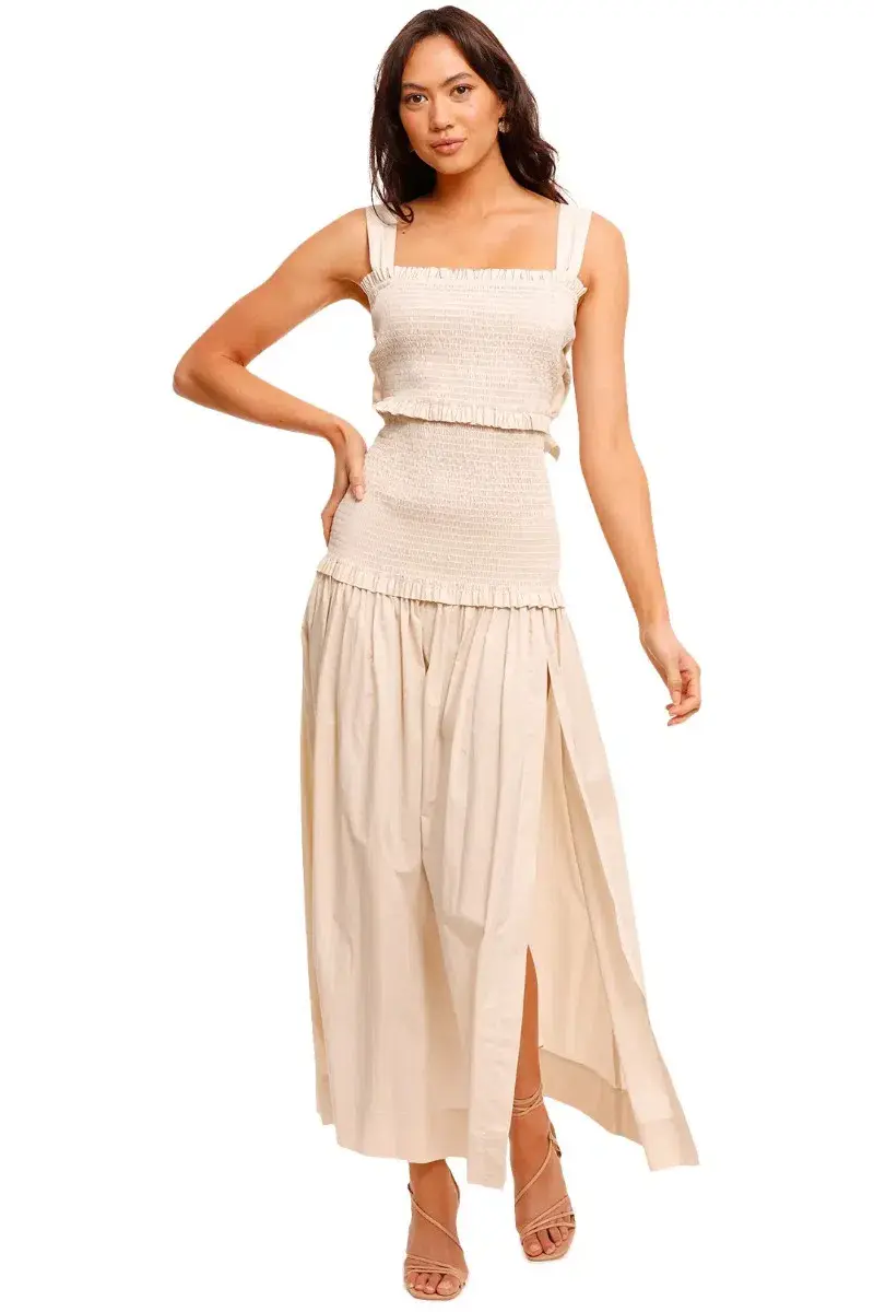 Bec & Bridge Minou Midi Dress in Pumice Size 10 for rent on The Volte - main image