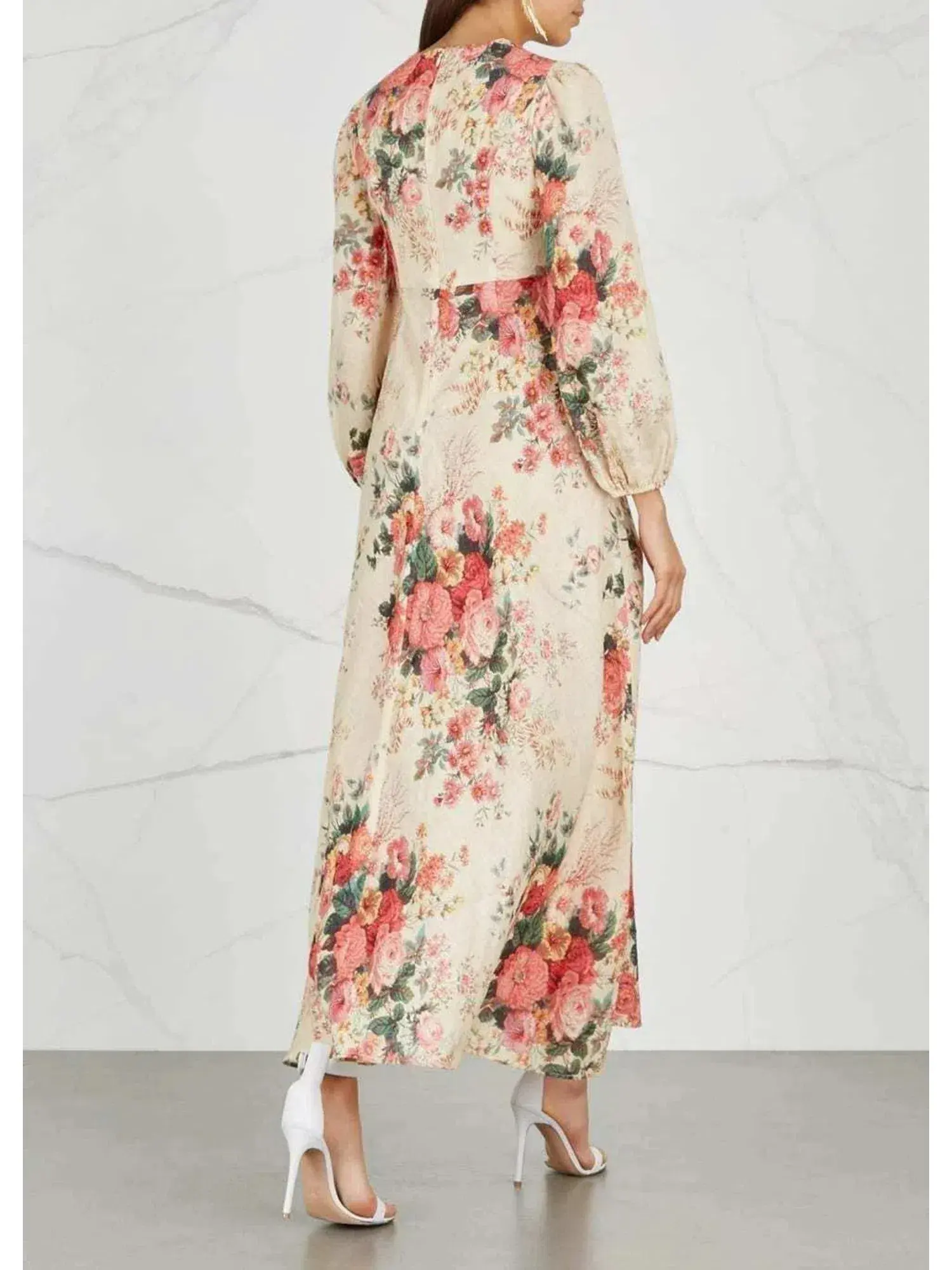 Zimmermann Heathers Plunge Long Dress Garden Floral Size 1 / AU 10  - Image 2