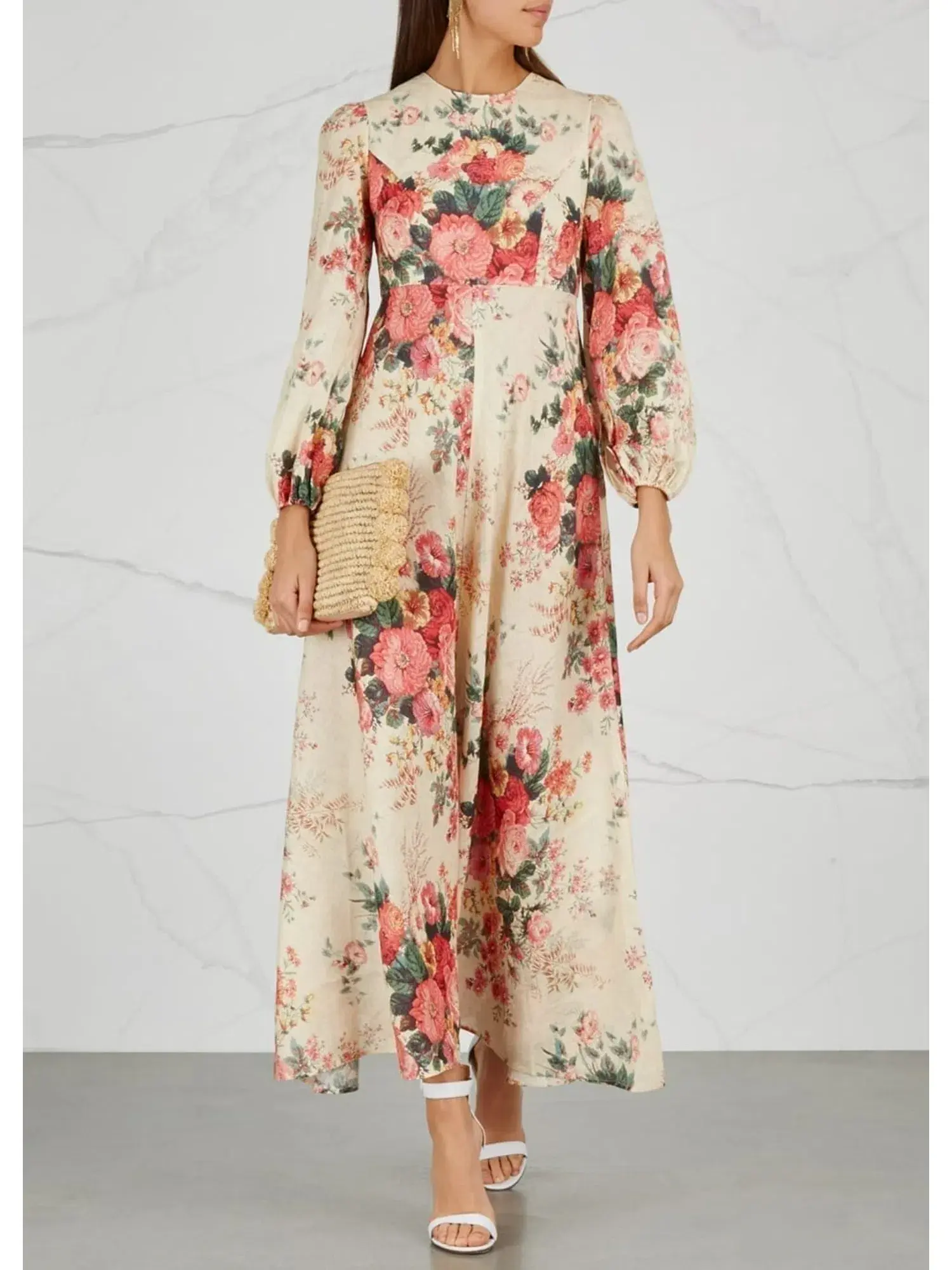 Zimmermann Heathers Plunge Long Dress Garden Floral Size 1 / AU 10  - Image 1