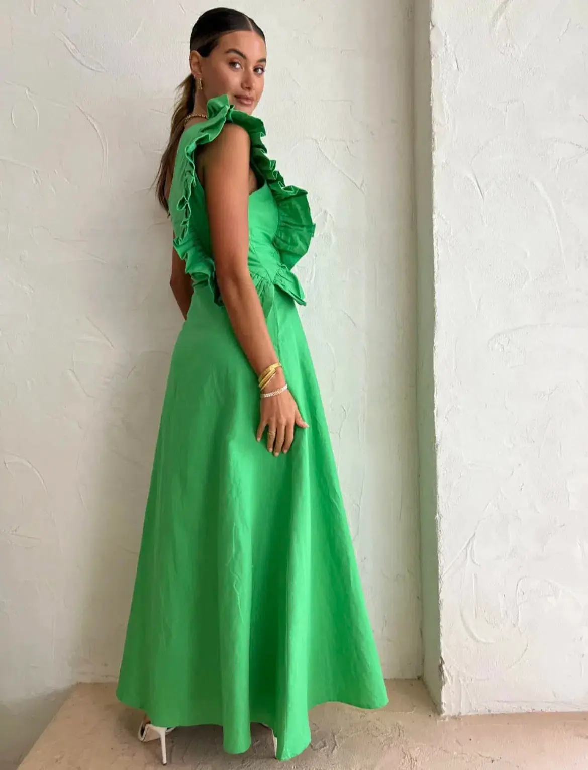By Nicola Adrift Midi Dress in Parakeet Green Size 8 - Image 2