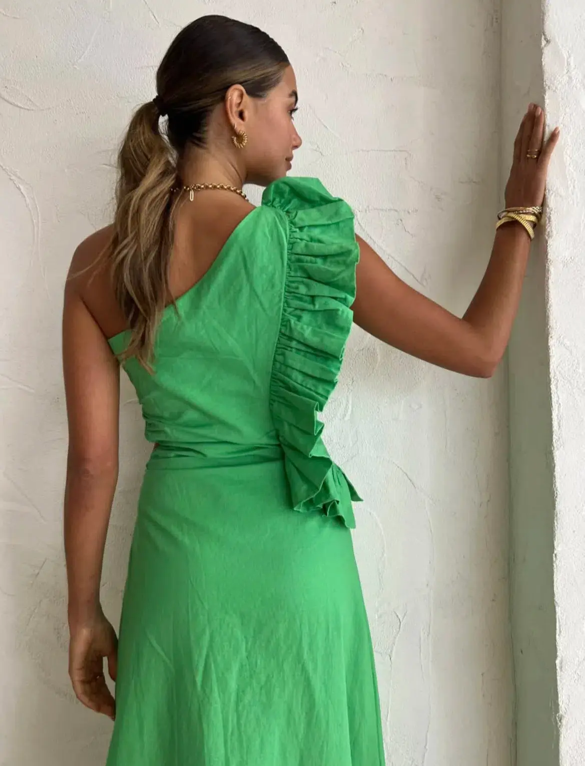 By Nicola Adrift Midi Dress in Parakeet Green Size 8 - Image 3