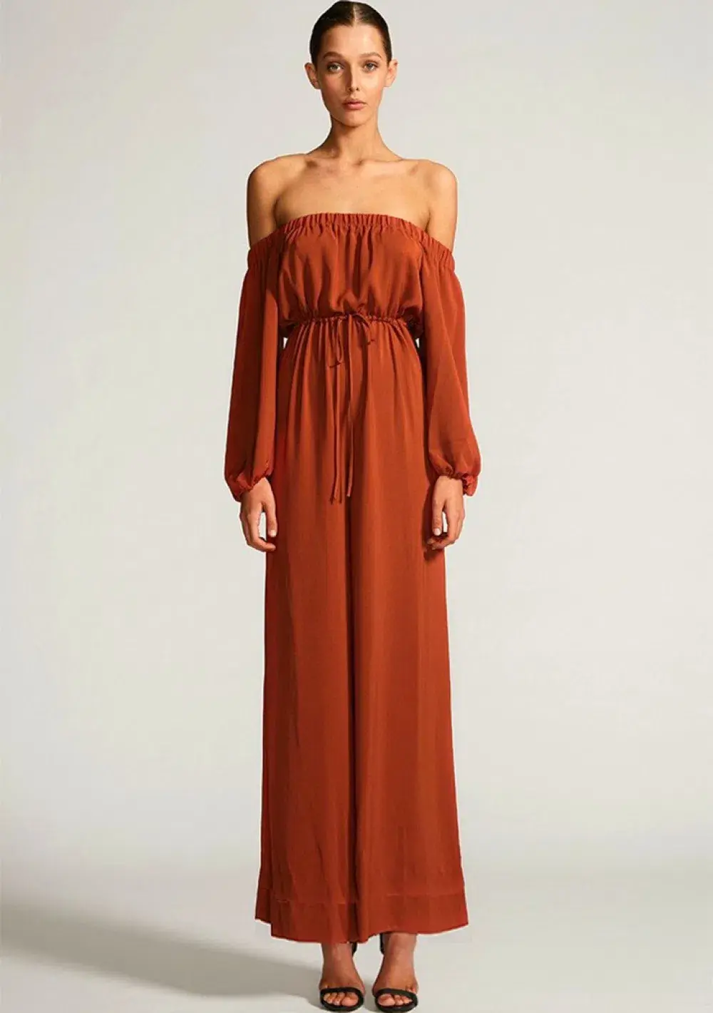 Shona Joy Off The Shoulder Jumpsuit Rust  Size 8 - Image 1